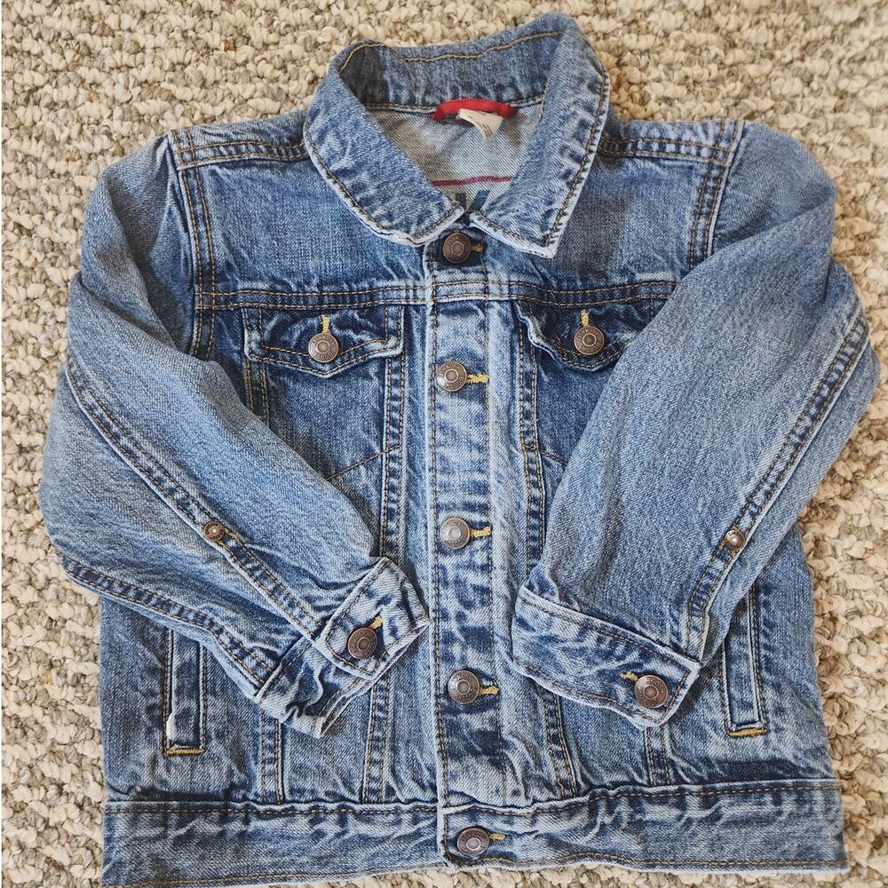 OshKosh B'Gosh Blue Denim Jean Jacket Toddler Size‎ 4 Snap Closure Children's